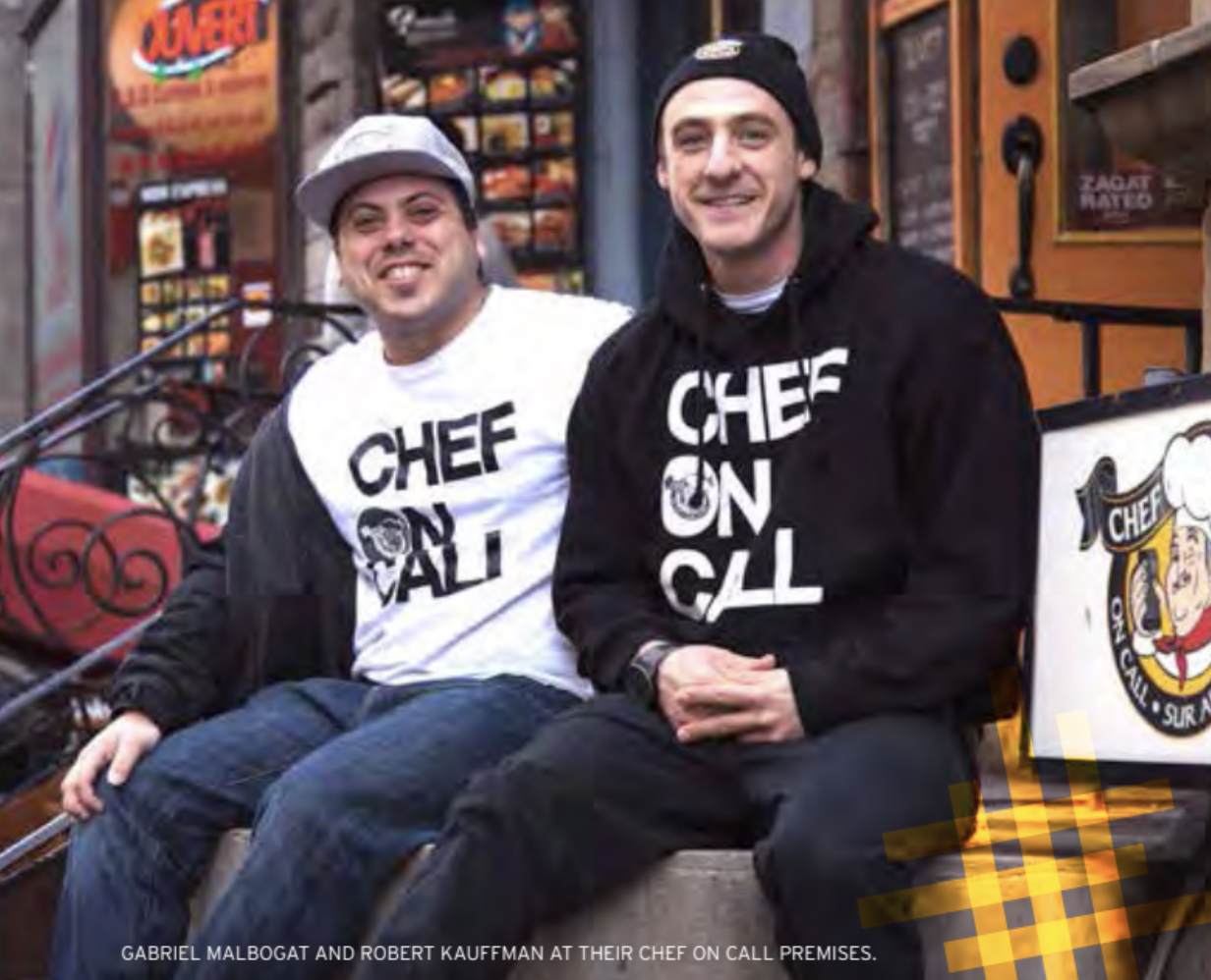 Gabe and Rob outside Chef On Call on Bishop Street, 2nd location, 2011